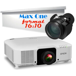 Pachet proiectie cu videoproiector laser EPSON EB-PU2010W, rezolutie WUXGA (Îmbunătățire 4K, 1920 x 1200), 3LCD, 10.000 lumeni, lentila cu zoom cu focalizare medie ELPLM15 si ecran de proiectie electric de perete, tavan, 500 x 312 cm, proiectie din fata, format 16:10, panza Vision White, Adeo Screen, Max One 1 Pachet proiectie cu videoproiector laser EPSON EB-PU2010W, rezolutie WUXGA (Îmbunătățire 4K, 1920 x 1200), 3LCD, 10.000 lumeni, lentila cu zoom cu focalizare medie ELPLM15 si ecran de proiectie electric de perete, tavan, 500 x 312 cm, proiectie din fata, format 16:10, panza Vision White, Adeo Screen, Max One