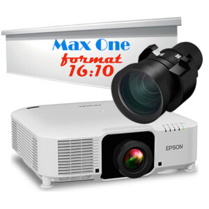 Pachet proiectie cu videoproiector laser EPSON EB-PU2010W, rezolutie WUXGA (Îmbunătățire 4K, 1920 x 1200), 3LCD, 10.000 lumeni, lentila cu zoom cu focalizare larga/wide ELPLW08 si ecran de proiectie electric de perete, tavan, 600 x 375 cm, proiectie din fata, format 16:10, panza Vision White, Adeo Screen, Max One 1 Pachet proiectie cu videoproiector laser EPSON EB-PU2010W, rezolutie WUXGA (Îmbunătățire 4K, 1920 x 1200), 3LCD, 10.000 lumeni, lentila cu zoom cu focalizare larga/wide ELPLW08 si ecran de proiectie electric de perete, tavan, 600 x 375 cm, proiectie din fata, format 16:10, panza Vision White, Adeo Screen, Max One