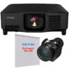Pachet proiectie cu videoproiector laser EPSON EB-PU2213B, rezolutie WUXGA (Îmbunătățire 4K, 1920 x 1200), 3LCD, 13.000 lumeni, lentila cu zoom cu focalizare medie ELPLM15 si ecran de proiectie electric de perete, tavan, 700 x 437 cm, proiectie din fata, format 16:10, panza Vision White, Adeo Screen, Big One 1