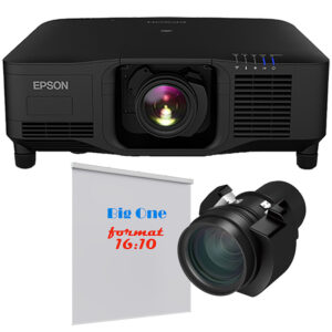 Pachet proiectie cu videoproiector laser EPSON EB-PU2213B, rezolutie WUXGA (Îmbunătățire 4K, 1920 x 1200), 3LCD, 13.000 lumeni, lentila cu zoom cu focalizare medie ELPLM15 si ecran de proiectie electric de perete, tavan, 700 x 437 cm, proiectie din fata, format 16:10, panza Vision White, Adeo Screen, Big One 1 Pachet proiectie cu videoproiector laser EPSON EB-PU2213B, rezolutie WUXGA (Îmbunătățire 4K, 1920 x 1200), 3LCD, 13.000 lumeni, lentila cu zoom cu focalizare medie ELPLM15 si ecran de proiectie electric de perete, tavan, 700 x 437 cm, proiectie din fata, format 16:10, panza Vision White, Adeo Screen, Big One