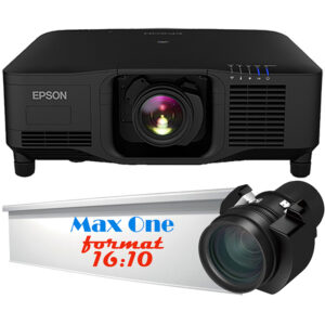 Pachet proiectie cu videoproiector laser EPSON EB-PU2213B, rezolutie WUXGA (Îmbunătățire 4K, 1920 x 1200), 3LCD, 13.000 lumeni, lentila cu zoom cu focalizare medie ELPLM15 si ecran de proiectie electric de perete, tavan, 600 x 375 cm, proiectie din fata, format 16:10, panza Vision White, Adeo Screen, Max One 1 Pachet proiectie cu videoproiector laser EPSON EB-PU2213B, rezolutie WUXGA (Îmbunătățire 4K, 1920 x 1200), 3LCD, 13.000 lumeni, lentila cu zoom cu focalizare medie ELPLM15 si ecran de proiectie electric de perete, tavan, 600 x 375 cm, proiectie din fata, format 16:10, panza Vision White, Adeo Screen, Max One
