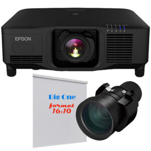 Pachet proiectie cu videoproiector laser EPSON EB-PU2216B, rezolutie WUXGA (Îmbunătățire 4K, 1920 x 1200), 3LCD, 16.000 lumeni, lentila cu zoom cu focalizare larga/wide ELPLW08 si ecran de proiectie electric de perete, tavan, 700 x 437 cm, proiectie din fata, format 16:10, panza Vision White, Adeo Screen, Big One 1 Pachet proiectie cu videoproiector laser EPSON EB-PU2216B, rezolutie WUXGA (Îmbunătățire 4K, 1920 x 1200), 3LCD, 16.000 lumeni, lentila cu zoom cu focalizare larga/wide ELPLW08 si ecran de proiectie electric de perete, tavan, 700 x 437 cm, proiectie din fata, format 16:10, panza Vision White, Adeo Screen, Big One