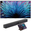 Pachet videoconferinta cu display pentru prezentare Yealink MeetingDisplay 65, diagonala 65″, rezolutie 4K UHD, Android 13 si camera videoconferinta all-in-one cu urmarire inteligenta AI, rezolutie 4K, pentru Zoom Rooms si Teams Rooms, Meetingbar A40 si panou de colaborare pentru săli de ședințe de 10.1” cu touch si Android 13, CTP25, Yealink 1 sistem videoconferinta Yealink 65 inch 4K