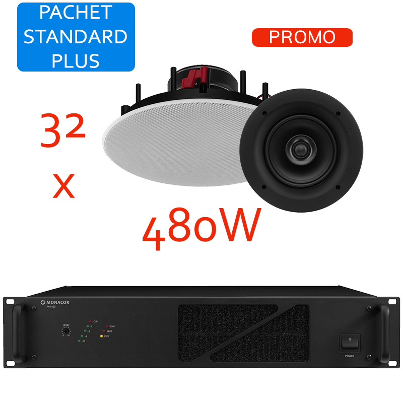Sistem de sonorizare si adresare publica cu difuzoare Hi-Fi de plafon EDL-62HQ si amplificator PA-1480, Monacor, total putere 480W 1 Sistem de sonorizare si adresare publica cu difuzoare Hi-Fi de plafon EDL-62HQ si amplificator PA-1480, Monacor, total putere 480W