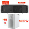 Sistem de sonorizare si adresare publica cu difuzoare de perete BPA-420A, CKS si amplificator PA-1960, Monacor, total putere 960W 1