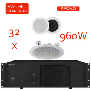 Sistem de sonorizare si adresare publica cu difuzoare de plafon DTA-630, CKS si amplificator PA-1960, Monacor, total putere 960W 1 Sistem de sonorizare si adresare publica cu difuzoare de plafon DTA-630, CKS si amplificator PA-1960, Monacor, total putere 960W