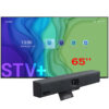 Pachet videoconferinta cu display pentru prezentare LED Newline STV 65, diagonala 65″, rezolutie 4K UHD, Android 14 si camera videoconferinta all-in-one cu urmarire inteligenta, rezolutie 4K, pentru Zoom Rooms si Teams Rooms, Meetingbar A10, Yealink 1