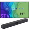 Pachet videoconferinta cu display pentru prezentare Newline STV 86, diagonala 86″, rezolutie 4K UHD, Android 14 si camera videoconferinta all-in-one cu urmarire inteligenta AI, rezolutie 4K, pentru Zoom Rooms si Teams Rooms, Meetingbar A40, Yealink 1 sistem videoconferinta Newline 86 inch 4K