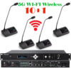 Pachet sistem de conferinta cu DSP, digital, wireless 5G WiFi, pentru discutii, 10 delegati, 1 presedinte, functie de inregistrare audio USB, VIS-WDC/D-T, Vissonic 1