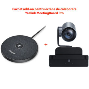 Pachet tip add-on pentru ecrane de colaborare Yealink MeetingBoard Pro: microfon cu fir VCM35, camera PTZ Pro MB-12x, Yealink 1 Pachet tip add-on pentru ecrane de colaborare Yealink MeetingBoard Pro: microfon cu fir VCM35, camera PTZ Pro MB-12x, Yealink