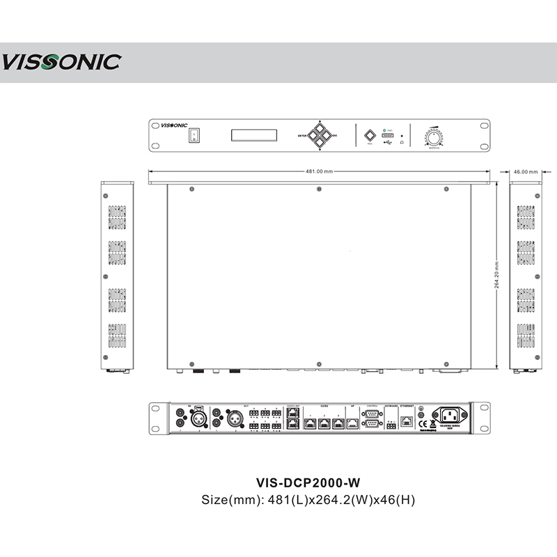 Unitate tip procesor digital cu DSP pentru conferinte in retea, suporta unitati wireless si cu fir, cu inregistrare audio pe USB, interpretare, vot si urmarirea vorbitorului, VIS-DCP2000-W, Vissonic 3 Unitate tip procesor digital cu DSP pentru conferinte in retea, suporta unitati wireless si cu fir, cu inregistrare audio pe USB, interpretare, vot si urmarirea vorbitorului, VIS-DCP2000-W, Vissonic - imagine 3