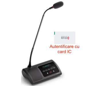 Microfon de conferinta pentru discutii, vot cu card IC si interpretare tip presedinte cu ecran OLED, interfata tactila si difuzor, digital cu fir, VIS-DVCIC-T, Vissonic 1 Microfon de conferinta pentru discutii, vot cu card IC si interpretare tip presedinte cu ecran OLED, interfata tactila si difuzor, digital cu fir, VIS-DVCIC-T, Vissonic