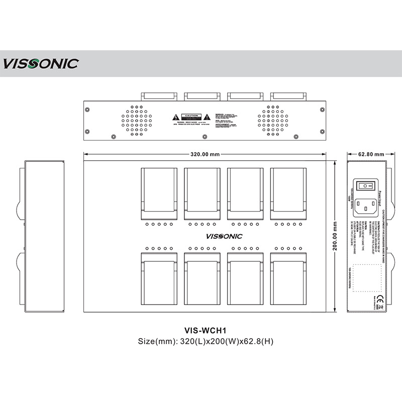 Cutie de încărcare, pentru 8 baterii WDC-T simultan, VIS-WCH1, Vissonic 2 Cutie de încărcare, pentru 8 baterii WDC-T simultan, VIS-WCH1, Vissonic - imagine 2