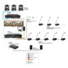 Pachet sistem de conferinta pentru discutii cu vot, cu DSP, digital, wireless 5G WiFi, 30 delegati, 1 presedinte, functie de inregistrare audio USB, VIS-WVC/D-T, Vissonic 7