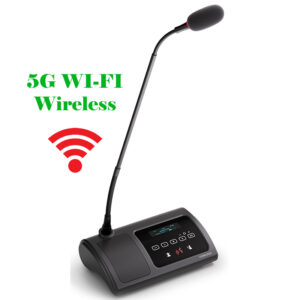 Microfon de conferinta pentru discutii si vot tip presedinte cu ecran OLED, interfata tactila si difuzor, digital, wireless 5G WiFi, VIS-WVC-T, Vissonic 1 Microfon de conferinta pentru discutii si vot tip presedinte cu ecran OLED, interfata tactila si difuzor, digital, wireless 5G WiFi, VIS-WVC-T, Vissonic