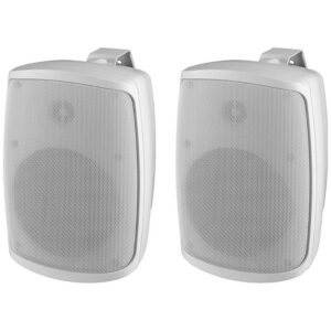 Difuzoare de perete (pereche) pentru adresare publica cu transformator 100V cu 2 cai, 16 W, 4", alb, WALL-04T/WS, Monacor