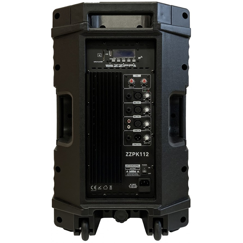 Difuzor full range profesional activ, amplificare cu 2 canale, 200 W, 12″, cu Bluetooth TWS și player mp3 cu funcție USB/SD, negru, ZZPK112, ZZIPP 3 Difuzor full range profesional activ, amplificare cu 2 canale, 200 W, 12", cu Bluetooth TWS și player mp3 cu funcție USB/SD, negru, ZZPK112, ZZIPP - imagine 3
