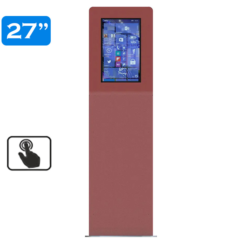 Infochioșc | display publicitar interactiv cu ecran tactil pentru semnalizare digitală, diagonala 27”/68 cm, rezolutie FullHD (1920 x 1080), luminozitate 450 (cd/m²), 24 / 7, Flora K27FV 1 Infochiosc 27″ Flora K27FV – Avisystems.ro