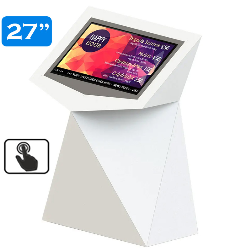 Infochioșc | display publicitar interactiv cu ecran tactil pentru semnalizare digitală, diagonala 27”/68 cm, rezolutie FullHD (1920 x 1080), luminozitate 450 (cd/m²), 24 / 7, Tierra K27TE 2 Infochioșc | display publicitar interactiv cu ecran tactil pentru semnalizare digitală, diagonala 27''/68 cm, rezolutie FullHD (1920 x 1080), luminozitate 450 (cd/m²), 24 / 7, Tierra K27TE - imagine 2
