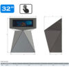 Infochioșc | display publicitar interactiv cu ecran tactil pentru semnalizare digitală, diagonala 32”/81 cm, rezolutie FullHD (1920 x 1080), luminozitate 450 (cd/m²), 24 / 7, Tierra K32TE 6