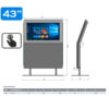 Infochioșc | display publicitar interactiv cu ecran tactil pentru semnalizare digitală, diagonala 43”/108 cm, rezolutie 4K UHD (3840 x 2160), luminozitate 450 (cd/m²), 24 / 7, Astoria K43AS 3