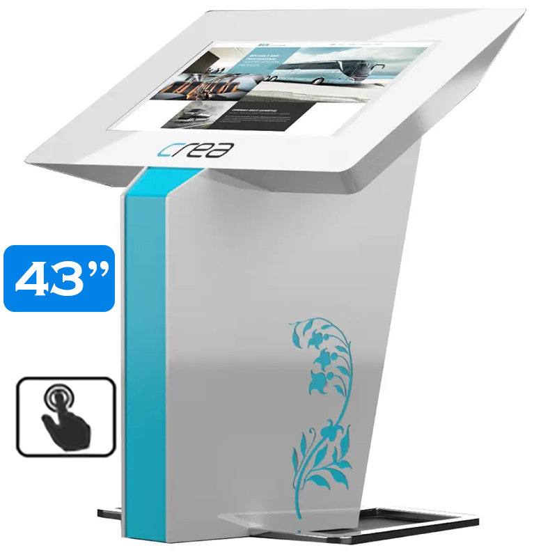 Infochioșc | display publicitar interactiv cu ecran tactil pentru semnalizare digitală, diagonala 43”/108 cm, rezolutie FullHD (1920 x 1080), luminozitate 450 (cd/m²), 24 / 7, Vierra K43VR 1 Infochioșc tactil Full HD 43″ Vierra – Avisystems.ro