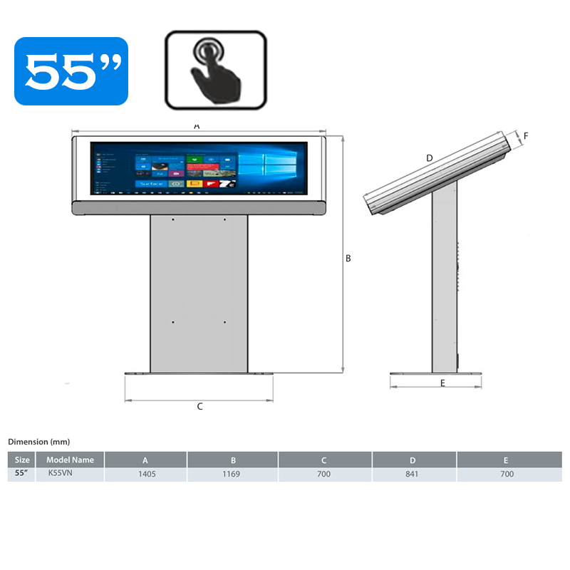 Infochioșc | display publicitar interactiv cu ecran tactil pentru semnalizare digitală, diagonala 55”/139 cm, rezolutie 4K UHD (3840 x 2160), luminozitate 450 (cd/m²), 24 / 7, Venera K55VN 5 Infochioșc | display publicitar interactiv cu ecran tactil pentru semnalizare digitală, diagonala 55''/139 cm, rezolutie 4K UHD (3840 x 2160), luminozitate 450 (cd/m²), 24 / 7, Venera K55VN - imagine 5