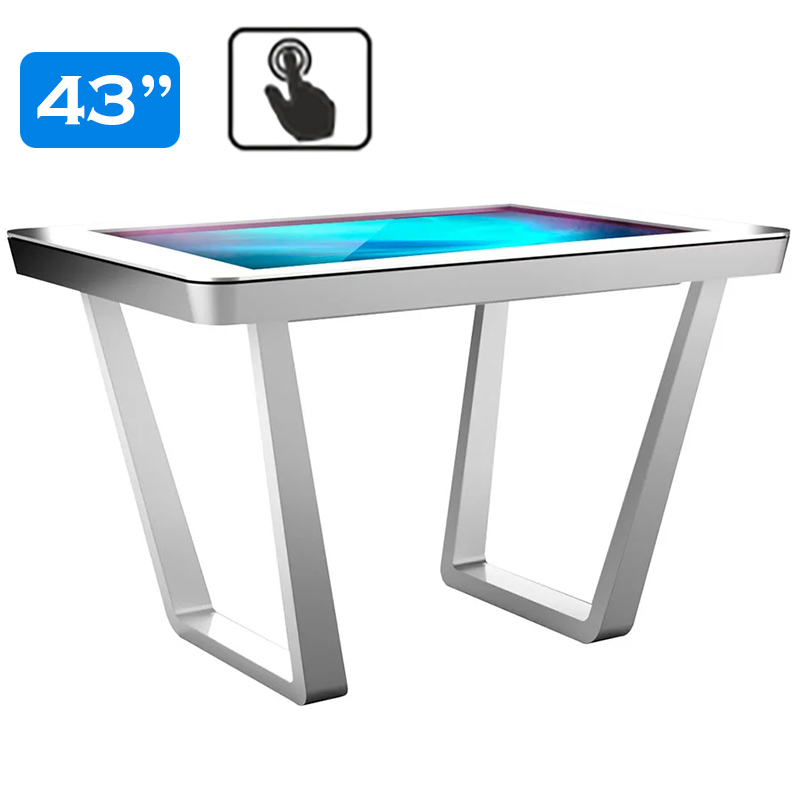 Masă tactilă interactivă, diagonala 43”/108 cm, rezolutie 4K UHD (3840 x 2160), luminozitate 450 (cd/m²), 24 / 7, Petra M43PE 1 masă tactilă Petra 43 inch 4K – avisystems