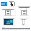 Masă tactilă interactivă cu înălțime reglabilă, diagonala 55”/139 cm, rezolutie 4K UHD (3840 x 2160), luminozitate 450 (cd/m²), 24 / 7, Zenta M55ZN 7