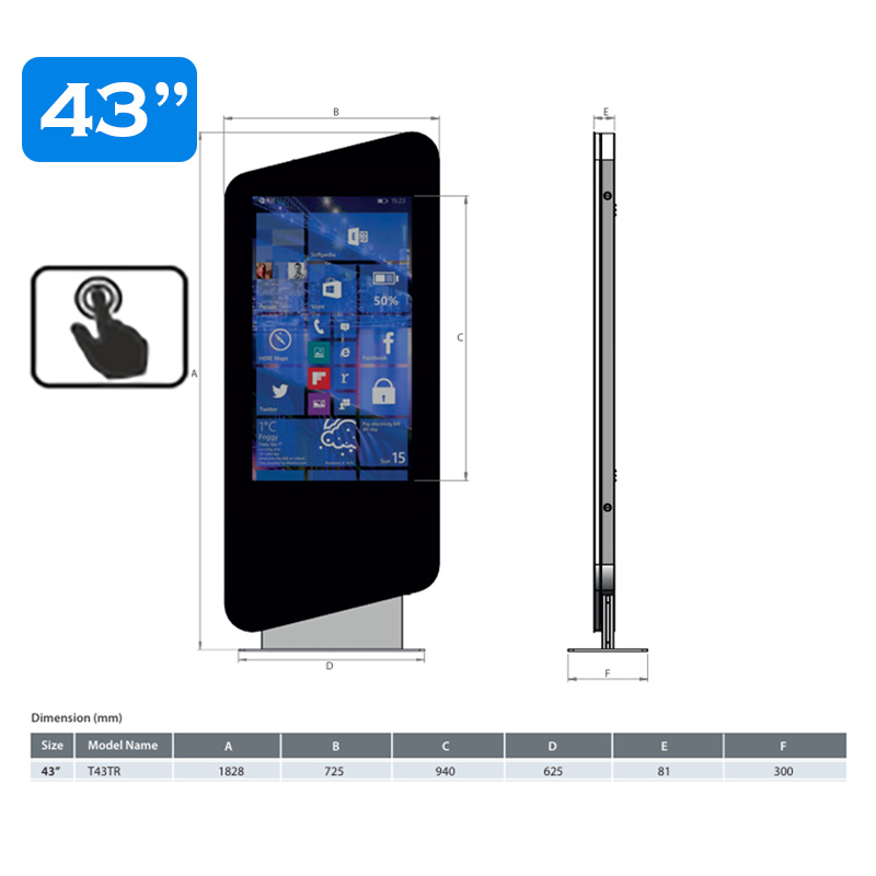 Infochioșc | display publicitar interactiv cu ecran tactil pentru semnalizare digitală, diagonala 43”/108 cm, rezolutie 4K UHD (3840 x 2160), luminozitate 450 (cd/m²), 24 / 7, Wi-fi si media player integrat, Terra T43TR-T 6 Infochioșc | display publicitar interactiv cu ecran tactil pentru semnalizare digitală, diagonala 43''/108 cm, rezolutie 4K UHD (3840 x 2160), luminozitate 450 (cd/m²), 24 / 7, Wi-fi si media player integrat, Terra T43TR-T - imagine 6