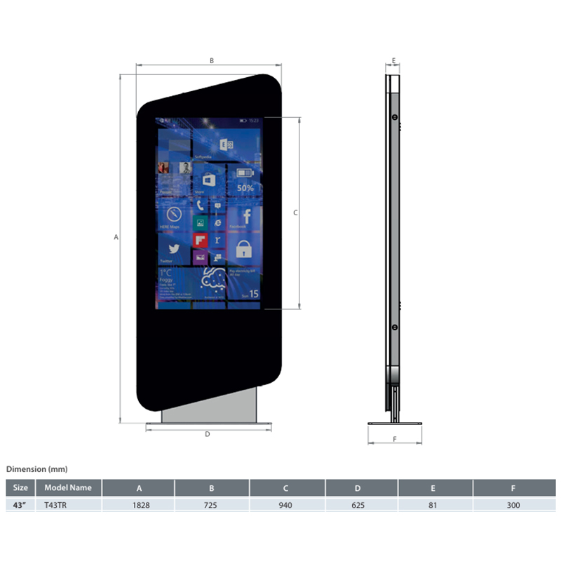 Infochioșc | display publicitar pentru semnalizare digitală, diagonala 43”/108 cm, rezolutie 4K UHD (3840 x 2160), luminozitate 450 (cd/m²), 24 / 7, Wi-fi si media player integrat, Terra T43TR 6 Infochioșc | display publicitar pentru semnalizare digitală, diagonala 43''/108 cm, rezolutie 4K UHD (3840 x 2160), luminozitate 450 (cd/m²), 24 / 7, Wi-fi si media player integrat, Terra T43TR - imagine 6