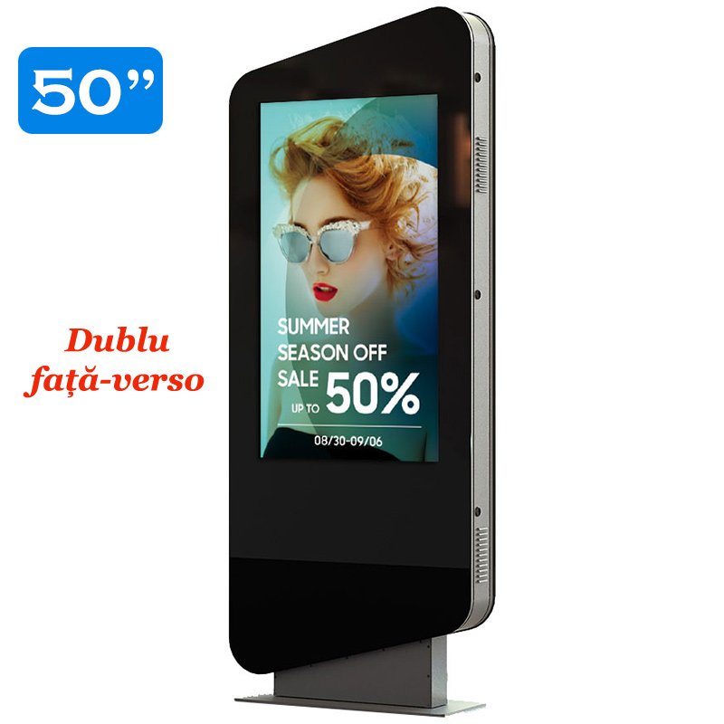 Infochioșc | display publicitar pentru semnalizare digitală dublu cu fata-verso, diagonala 50”/127 cm, rezolutie 4K UHD (3840 x 2160), luminozitate 450 (cd/m²), 24 / 7, Wi-fi si media player integrat, Terra T50TR-D 1 Infochioșc | display publicitar pentru semnalizare digitală dublu cu fata-verso, diagonala 50''/127 cm, rezolutie 4K UHD (3840 x 2160), luminozitate 450 (cd/m²), 24 / 7, Wi-fi si media player integrat, Terra T50TR-D