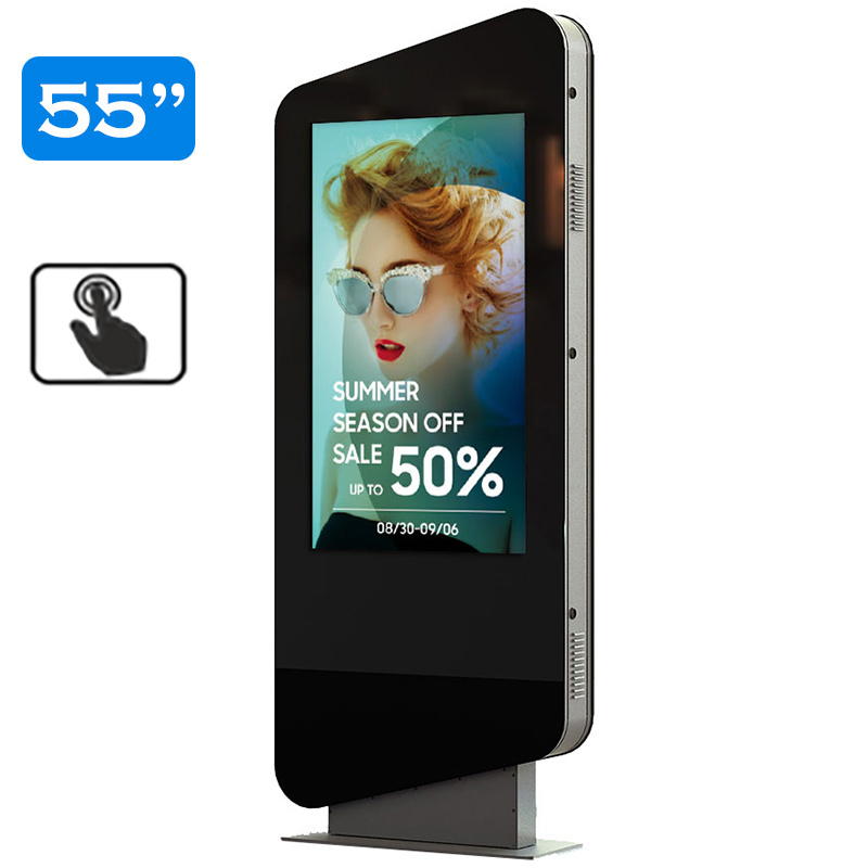 Infochioșc | display publicitar interactiv cu ecran tactil pentru semnalizare digitală, diagonala 55”/139 cm, rezolutie 4K UHD (3840 x 2160), luminozitate 450 (cd/m²), 24 / 7, Wi-fi si media player integrat, Terra T55TR-T 1 infochioșc interactiv 55 inch 4K Wi-Fi media – avisystems