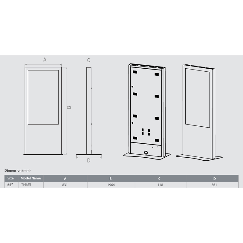 Infochioșc | display publicitar pentru semnalizare digitală, diagonala 65”/164 cm, rezolutie 4K UHD (3840 x 2160), luminozitate 500 (cd/m²), 24 / 7, Wi-fi si media player integrat, Minerra T65MN5 5 Infochioșc | display publicitar pentru semnalizare digitală, diagonala 65''/164 cm, rezolutie 4K UHD (3840 x 2160), luminozitate 500 (cd/m²), 24 / 7, Wi-fi si media player integrat, Minerra T65MN5 - imagine 5