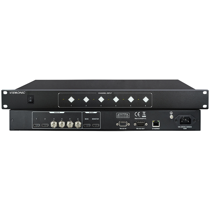Procesor FullHD de urmărire automată a camerelor de conferinte, comutare perfectă fara cadre intrerupte, suportă 6 camere, intrari 2 x HDMI și 4 x SDI, iesiri 2 x HDMI, control IP, VIS-CATC-A, Vissonic 1 Procesor FullHD de urmărire automată a camerelor de conferinte, comutare perfectă fara cadre intrerupte, suportă 6 camere, intrari 2 x HDMI și 4 x SDI, iesiri 2 x HDMI, control IP, VIS-CATC-A, Vissonic