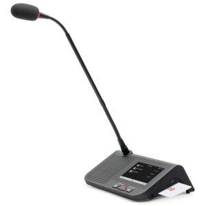 Microfon multimedia de conferinta tip delegat sau presedinte cu vot cu card IC, ecran touchscreen 4.3″ si difuzor, digital cu fir, pentru discutii, VIS-MAU-T, Vissonic 1 Microfon multimedia de conferinta tip delegat sau presedinte cu vot cu card IC, ecran touchscreen 4.3" si difuzor, digital cu fir, pentru discutii, VIS-MAU-T, Vissonic