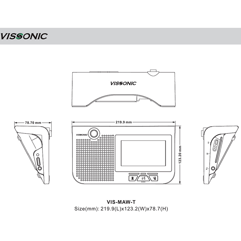 Microfon multimedia de conferinta tip delegat sau presedinte cu interpretare, vot si card IC, ecran touchscreen 4.3″ si difuzor, digital, wireless 5G WiFi, pentru discutii, VIS-MAW-T, Vissonic 3 Microfon multimedia de conferinta tip delegat sau presedinte cu interpretare, vot si card IC, ecran touchscreen 4.3" si difuzor, digital, wireless 5G WiFi, pentru discutii, VIS-MAW-T, Vissonic - imagine 3