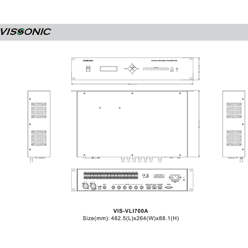 Transmițător digital cu infraroșu cu 4 canale pentru sistem de distributie | interpretariat lingvistic, VIS-VLI700A-4, Vissonic 3 Transmițător digital cu infraroșu cu 4 canale pentru sistem de distributie | interpretariat lingvistic, VIS-VLI700A-4, Vissonic - imagine 3