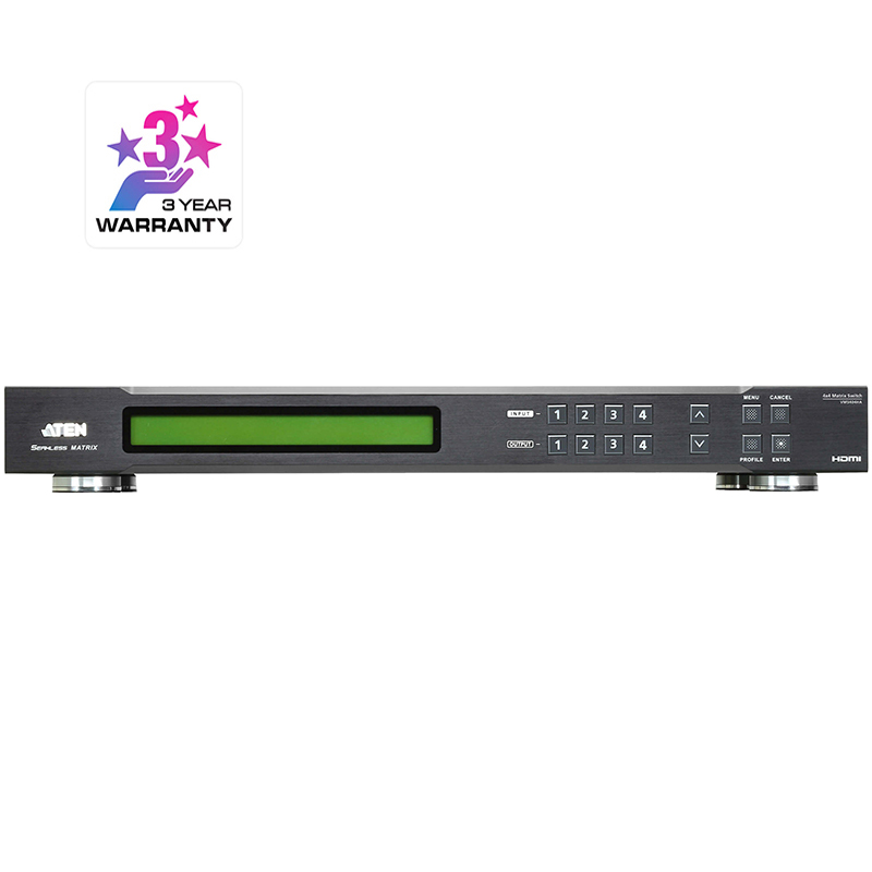 Comutator matrice HDMI 2.0 4×4 seamless, cu functie de videowall, cu scalator incorporat, rezolutie maxima 1080p (1920 x 1080), control RS-232 si TCP/IP, Aten, VM5404HA 2 Comutator matrice HDMI 2.0 4x4 seamless, cu functie de videowall, cu scalator incorporat, rezolutie maxima 1080p (1920 x 1080), control RS-232 si TCP/IP, Aten, VM5404HA - imagine 2
