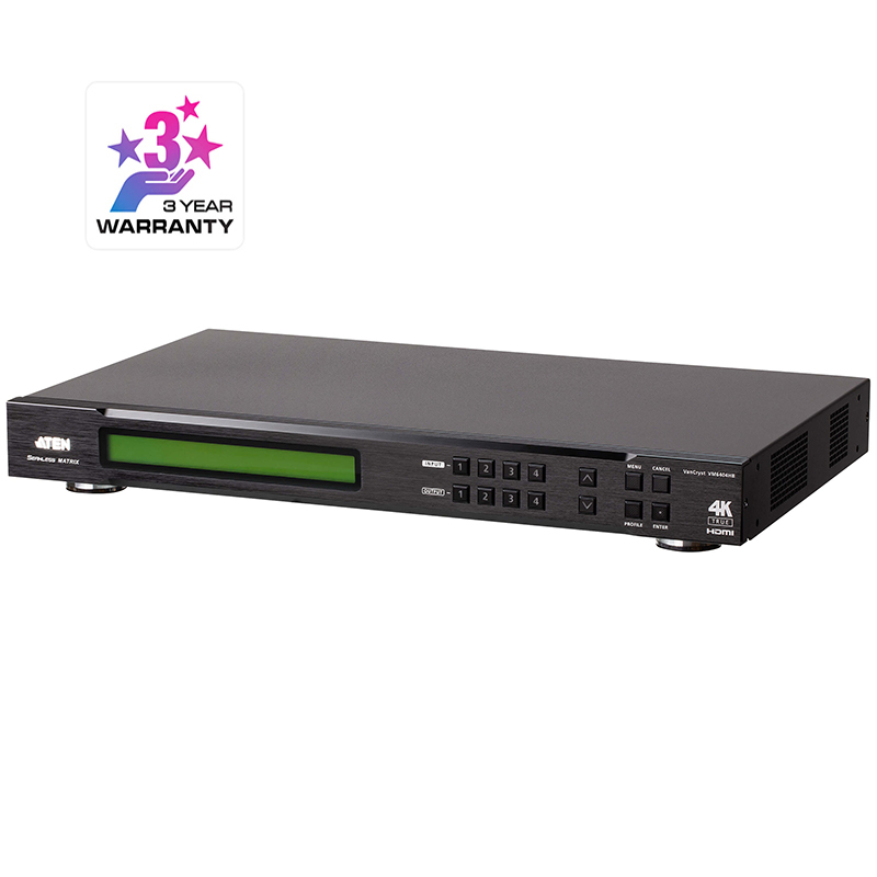 Comutator matrice HDMI 2.0 4×4 seamless, cu functie de videowall, cu scalator incorporat, rezolutie maxima 4K (4096 x 2160 @ 60Hz), control IR, RS-232 si TCP/IP, Aten, VM6404HB 1 Comutator matrice HDMI 2.0 4x4 seamless, cu functie de videowall, cu scalator incorporat, rezolutie maxima 4K (4096 x 2160 @ 60Hz), control IR, RS-232 si TCP/IP, Aten, VM6404HB