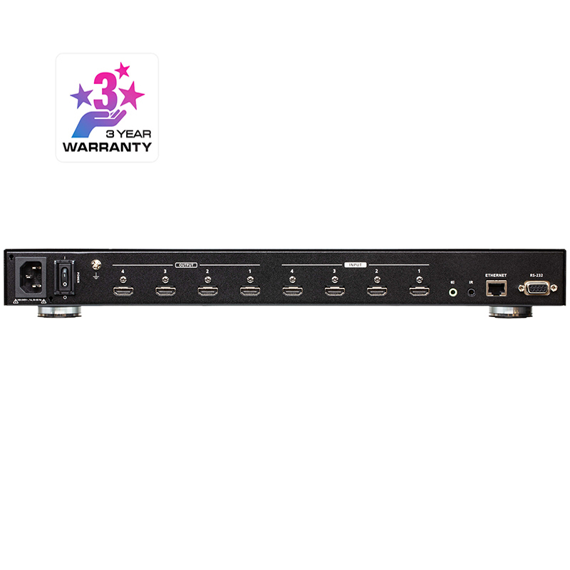 Comutator matrice HDMI 2.0 4×4 seamless, cu functie de videowall, cu scalator incorporat, rezolutie maxima 4K (4096 x 2160 @ 60Hz), control IR, RS-232 si TCP/IP, Aten, VM6404HB 4 Comutator matrice HDMI 2.0 4x4 seamless, cu functie de videowall, cu scalator incorporat, rezolutie maxima 4K (4096 x 2160 @ 60Hz), control IR, RS-232 si TCP/IP, Aten, VM6404HB - imagine 4