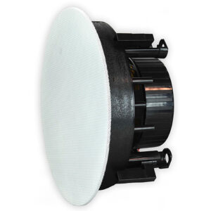 Difuzor de plafon Hi-Fi pentru adresare publica, cu transformator 100V / impedanta 80 Ω cu 2 cai, 24 W, 6.5″, alb, fara rama, Olimpia OLPT43G24B, Tutondo