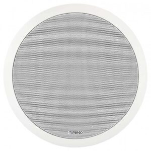 Difuzor de plafon Hi-Fi pentru adresare publica, cu transformator 100V / impedanta 80 Ω cu 2 cai, 24 W, 8″, alb, Ozio OZT43G24B, Tutondo
