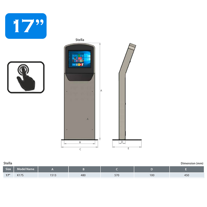 Infochioșc | display publicitar interactiv cu ecran tactil pentru semnalizare digitală, multimedia, diagonala 17”/43 cm, rezolutie WXGA (1280 x 1024), luminozitate 250 (cd/m²), 24 / 7, Stella K17S 5 Infochioșc | display publicitar interactiv cu ecran tactil pentru semnalizare digitală, multimedia, diagonala 17''/43 cm, rezolutie WXGA (1280 x 1024), luminozitate 250 (cd/m²), 24 / 7, Stella K17S - imagine 5