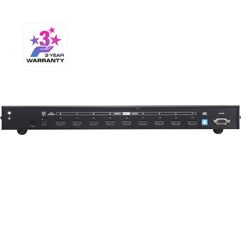 Multiplicator | splitter HDMI 2.0 True 4K cu 8 porturi, rezolutie maxima 4K (4096 x 2160 @ 60Hz), control, Aten, VS0108HB 3 Multiplicator | splitter HDMI 2.0 True 4K cu 8 porturi, rezolutie maxima 4K (4096 x 2160 @ 60Hz), control, Aten, VS0108HB - imagine 3