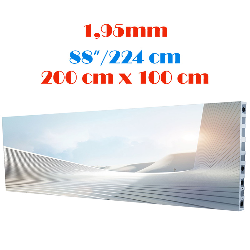 Ecran LED profesional 200 cm x 100 cm, pixel pitch 1.95 mm, diagonala 88”/224 cm, rezolutie 1024 x 512, luminozitate 800 nits, de interior, premium, cu led Nationstar 1 Ecran LED profesional 200 cm x 100 cm, pixel pitch 1.95 mm, diagonala 88”/224 cm, rezolutie 1024 x 512, luminozitate 800 nits, de interior, premium, cu led Nationstar