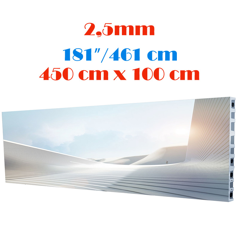 Ecran LED profesional 450 cm x 100 cm, pixel pitch 2.5 mm, diagonala 181”/461 cm, rezolutie 1800 x 400, luminozitate 600/1200 nits, de interior, premium, cu led Nationstar 1 Ecran LED profesional 450 cm x 100 cm, pixel pitch 2.5 mm, diagonala 181”/461 cm, rezolutie 1800 x 400, luminozitate 600/1200 nits, de interior, premium, cu led Nationstar