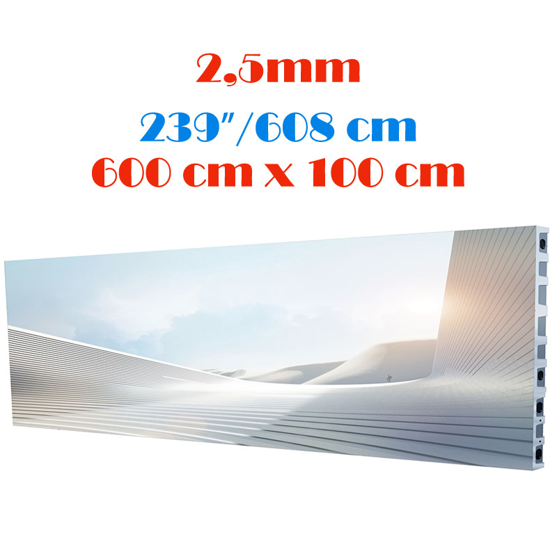 Ecran LED profesional 600 cm x 100 cm, pixel pitch 2.5 mm, diagonala 239”/608 cm, rezolutie 2400 x 400, luminozitate 600/1200 nits, de interior, premium, cu led Nationstar 1 Ecran LED profesional 600 cm x 100 cm, pixel pitch 2.5 mm, diagonala 239”/608 cm, rezolutie 2400 x 400, luminozitate 600/1200 nits, de interior, premium, cu led Nationstar