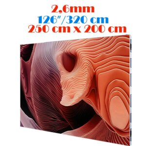 Ecran LED profesional 250 cm x 200 cm, pixel pitch 2.6 mm, diagonala 126”/320 cm, rezolutie 960 x 768, luminozitate 800 nits, de interior, premium, cu led Nationstar