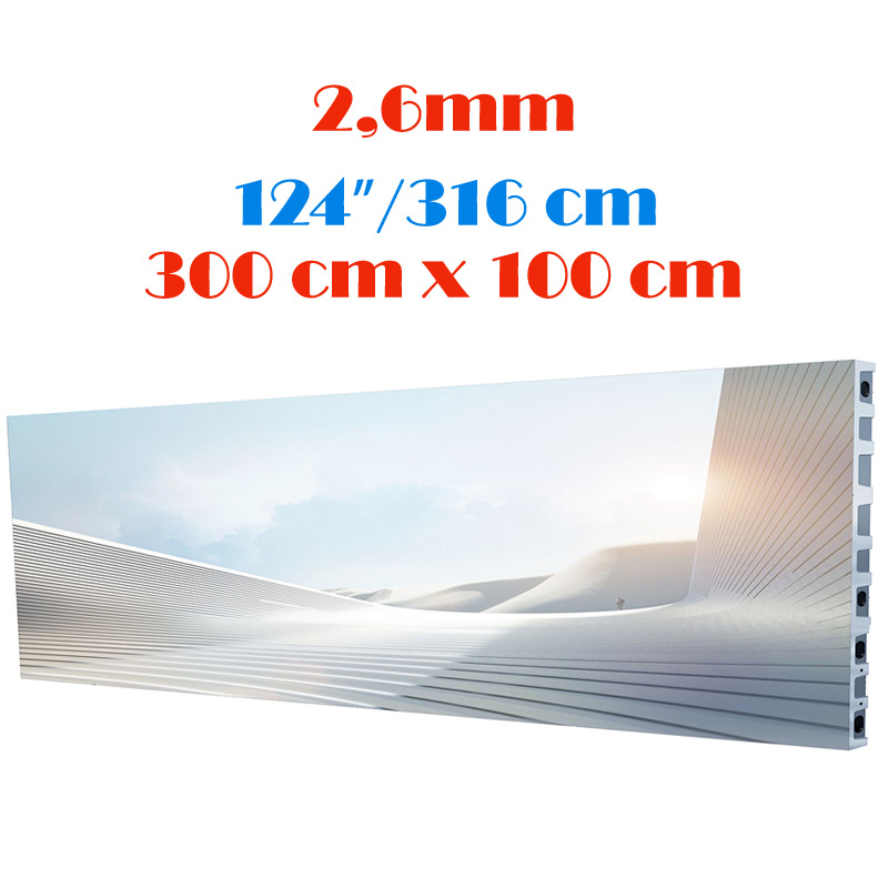Ecran LED profesional 300 cm x 100 cm, pixel pitch 2.6 mm, diagonala 124”/316 cm, rezolutie 1152 x 384, luminozitate 800 nits, de interior, premium, cu led Nationstar 1 Ecran LED profesional 300 cm x 100 cm, pixel pitch 2.6 mm, diagonala 124”/316 cm, rezolutie 1152 x 384, luminozitate 800 nits, de interior, premium, cu led Nationstar